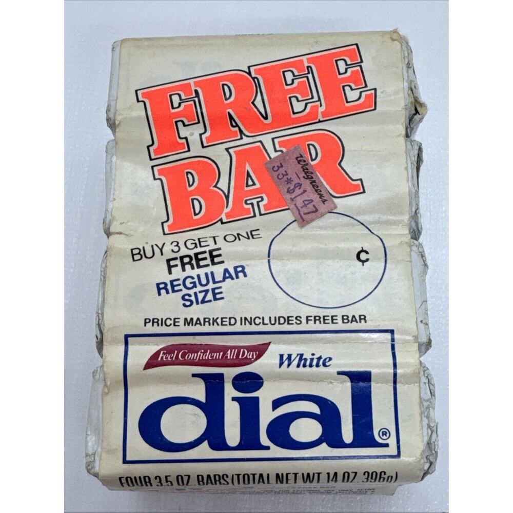 Vintage 4 Bar Pack Dial White 3.5oz Bars Of Soap 1980s NOS Buy 3 Get 1 Free